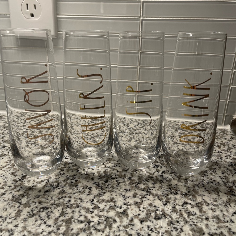 Set of 4 Champagne Goblets Excellent Condition
